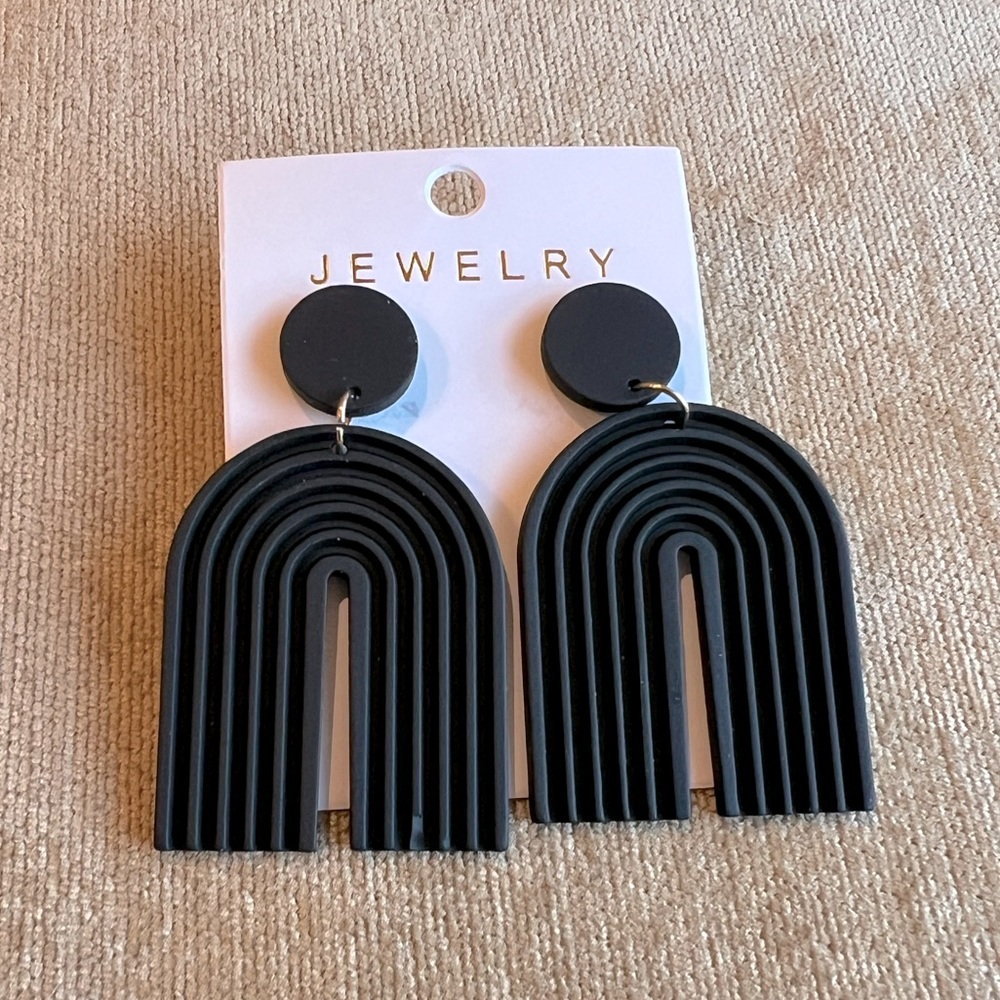 Black Geometric Earrings